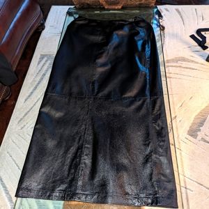 Long leather boss skirt Vintage 1980 size 6 Tower Hill